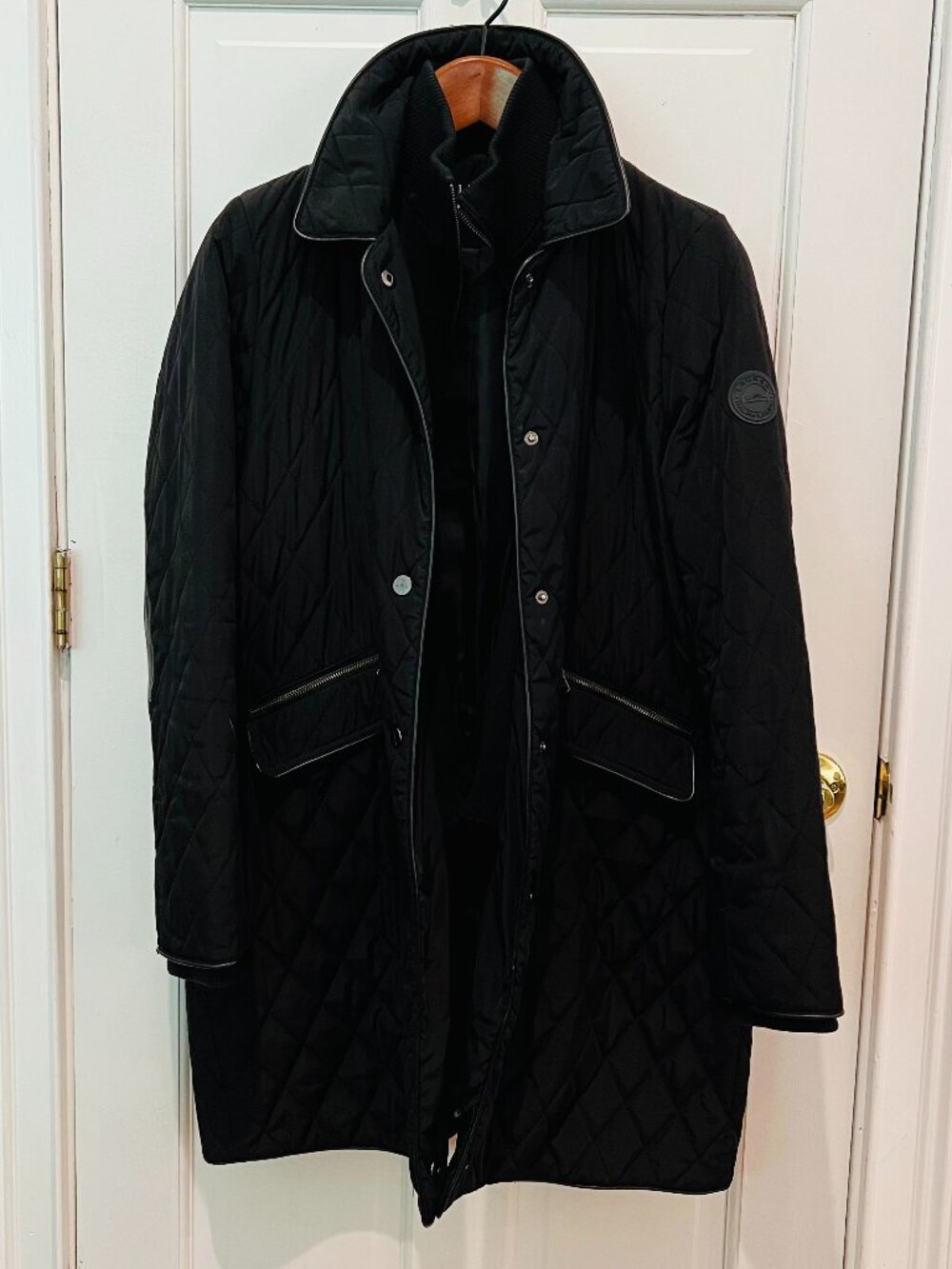 Lauren Ralph Lauren black diamond-quilted coat Size Large - Picture 2 of 16